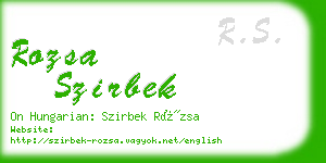 rozsa szirbek business card